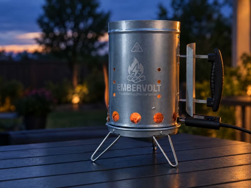 Embervolt plugged in with the red indicator light on